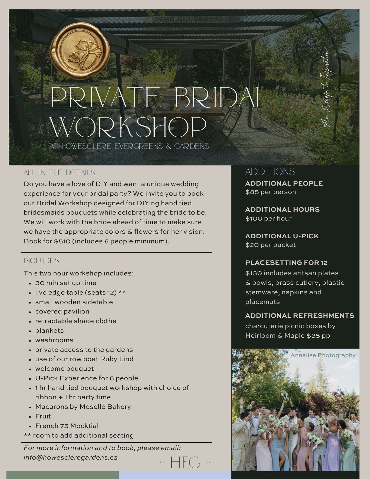 Private Bridal Workshop